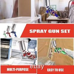 Feed Air Spray Gun Kit with 1.0mm 1.4mm 1.8mm Nozzles Needle Cap Automotive Air