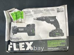 Flex FXM203-2AA 24V Drywall Screw Gun & Cut Out Tool Kit New Open Box