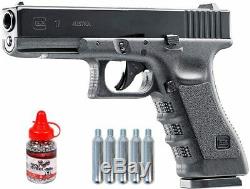 GLOCK 17 GEN3 Black Air Gun Air Pistol with CO2 Tanks and 1500ct Steel BBs Kit