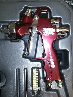 GPI PRO HVLP GRAVITY SPRAYGUN KIT IN CASE 1.3mm/1.8mm 2 TIPS INCLUDED SPRAY GUN