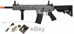 GREY Lancer Tactical GEN2 M4 EVO AEG Airsoft Rifle Gun + 9.6 Battery Charger Kit