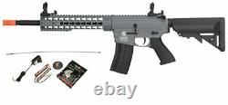 GREY Lancer Tactical GEN2 M4 EVO AEG KEYMOD Airsoft Rifle Gun + 9.6 Battery Kit