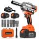 Gearlasso 1600nm 1/2 Brushless Cordless Impact Wrench 21v 2x4.0ah