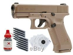 Glock 19x Co2 Blowback. 177 Bb Gun Kit, Tan 0.177 Caliber