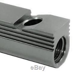Gm Chevy Billet Aluminum Ls1 Ls6 Intake Fuel Rails Rail Kit Gun Metal Silver