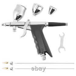 Gravity Spray Gun Painting Airbrush Set Kit 0.3mm 0.5mm 0.8mm Nozzles Cups Craft