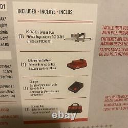 Grease Gun Kit Tools Nib Porter Cable PCCGGOO1D1 20 VOLT MAX 1000 PSI NEW IN BOX