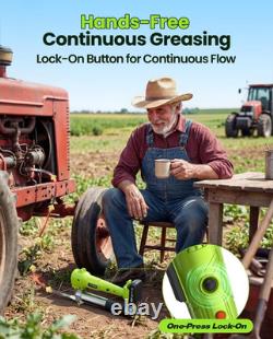 Grease Gun with Lock-On Trigger for Effortless Greasing, Cordless Electric Greas Grease Gun with Lock-On Trigger for Effortless Greasing, Cordless Electric Greas