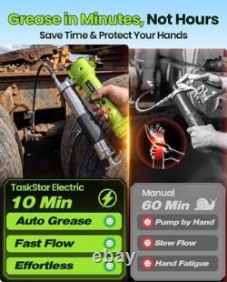 Grease Gun with Lock-On Trigger for Effortless Greasing, Cordless Electric Greas