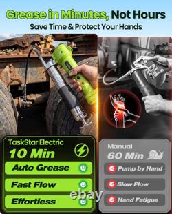 Grease Gun with Lock-On Trigger for Effortless Greasing, Cordless Electric Greas