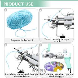 Green 2 In 1 Electric Carpet Tufting Gun Starter Kit Hand Gun Carpet Weaving