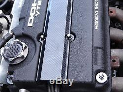 Gun Metal Engine Dress Up Kit Carbon Fiber B16 B18 Valve Cover Insert Washer
