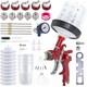 Hvlp Gravity Feed Spray Gun Kit With 5 Nozzles (1.4/1.7/2.0/2.5/3.0mm), 10 Dispo