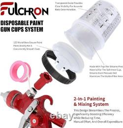 HVLP Gravity Feed Spray Gun Kit with 5 Nozzles (1.4/1.7/2.0/2.5/3.0mm), 10 Dispo