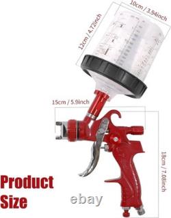 HVLP Gravity Feed Spray Gun Kit with 5 Nozzles (1.4/1.7/2.0/2.5/3.0mm), 10 Dispo