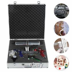 HVLP Paint Spray Gun Kit Gravity Air Feed Car Primer 1.0/1.4/1.8mm Nozzle With Box