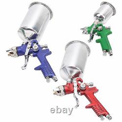 HVLP Paint Spray Gun Kit Gravity Air Feed Car Primer 1.0/1.4/1.8mm Nozzle With Box