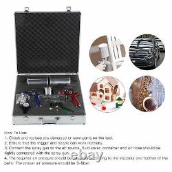 HVLP Paint Spray Gun Kit Gravity Air Feed Car Primer 1.0/1.4/1.8mm Nozzle With Box