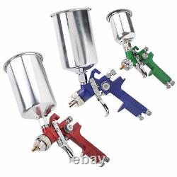 HVLP Paint Spray Gun Kit Gravity Air Feed Car Primer 1.0/1.4/1.8mm Nozzle With Box