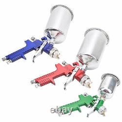 HVLP Paint Spray Gun Kit Gravity Air Feed Car Primer 1.0/1.4/1.8mm Nozzle With Box