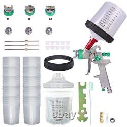 HVLP Spray Paint Gun Kit with Paint Mixing Quick Cup with 1.4 1.7 2.0 MM Nozz