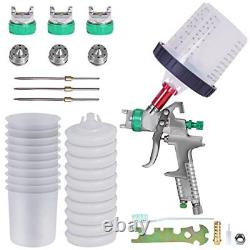 HVLP Spray Paint Gun Kit with Paint Mixing Quick Cup with 1.4 1.7 2.0 MM Nozz