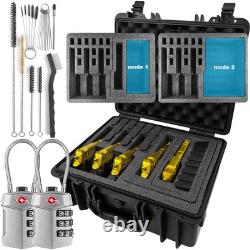 Hard Pistol Cases for 5 Pistols with 2 TSA Locks & Gun Cleaning Kits, 20 Maga