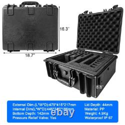 Hard Pistol Cases for 5 Pistols with 2 TSA Locks & Gun Cleaning Kits, 20 Maga