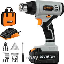 Heat Gun Cordless, 20V Max Lithium-Ion Battery Hot Air Gun Kit with 4.0A Battery