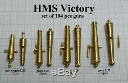 Heller HMS Victory 1100 set of 104 pcs Brass gun barrels for model