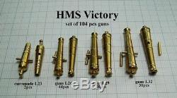 Heller HMS Victory 1100 set of 104 pcs Brass gun barrels for model