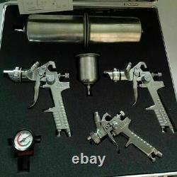 High Quality 3 HVLP Air Spray Gun Kit 1.0mm/1.4mm/1.8mm HVLP Air Inlet 1/4 New