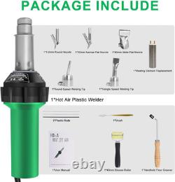 Hot Air Plastic Welder 1600W 100V Heat Gun Plastic Welding Kit for Vinyl PVC T