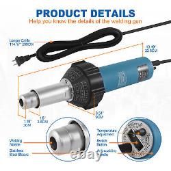 Hot Air Plastic Welder Tool Kit 1600W Welding Heating Gun Torch with 5 Nozzles