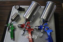 Hvlp High Volume Low Pressure Spray Gun 4 Pcs Kit With Aluminum Case Titan 19221