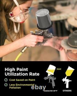 InoKraft D1 LVLP Air Spray Gun Premium Kit with 22 Ounce Disposable Paint Cups