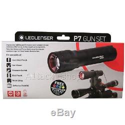 LED Lenser P7 Tactical Scope Mounted Gun / Rifle Lamp Torch Inc Filter Kit
