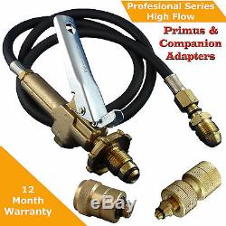LPG Filler Gun & Hose BBQ, Decanting Kit with Primus and Companion Adapters