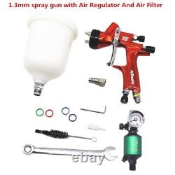 LVLP Air Spray Gun Kit 1.3mm Nozzle With Spray Gun Air Regulator Car Paint Tool