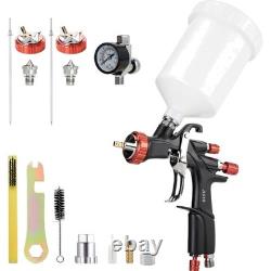LVLP Air Spray Gun Kit with Nozzles, Regulator, for Automotive Painting and F