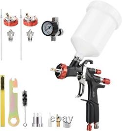 LVLP Air Spray Gun Kit with Nozzles, Regulator, for Automotive Painting and F