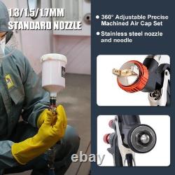 LVLP Air Spray Gun Kit with Nozzles, Regulator, for Automotive Painting and F