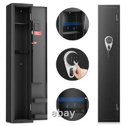 Large Rifle Safe Quick Access 2-3 Guns Metal Gun Cabinet Security Pistol Box Kit