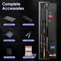 Large Rifle Safe Quick Access 2-3 Guns Metal Gun Cabinet Security Pistol Box Kit