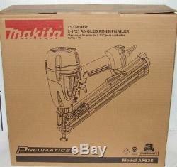 MAKITA AF635 NEW 15 Gauge 2-1/2 Air Angled Finish Nailer 34 Nail Gun Kit