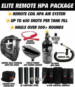 Maddog Empire Mini GS Elite Remote HPA Paintball Gun Kit Dust Black 2-pc