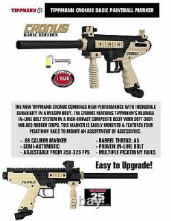 Maddog Tippmann Cronus Basic Tactical Titanium HPA Paintball Gun Starter Kit Tan