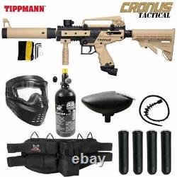 Maddog Tippmann Cronus Tactical Silver HPA Paintball Gun Starter Package Tan