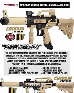 Maddog Tippmann Cronus Tactical Silver HPA Paintball Gun Starter Package Tan