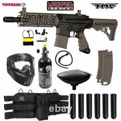 Maddog Tippmann TMC MAGFED Titanium HPA Paintball Gun Marker Starter Kit Tan